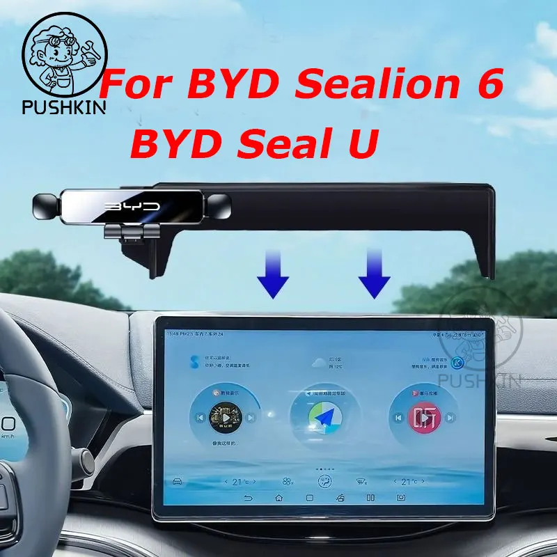 For BYD sealion 6 Seal U 2024 2025Car Styling Mobile Phone Holder Air Vent Mount Gravity Bracket Stand Auto Modified Accessories