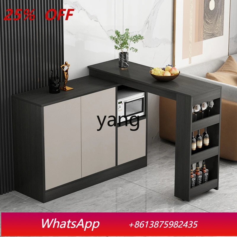

LTT household integrated solid wood corner against the wall, simple living room telescopic partition wine cabinet
