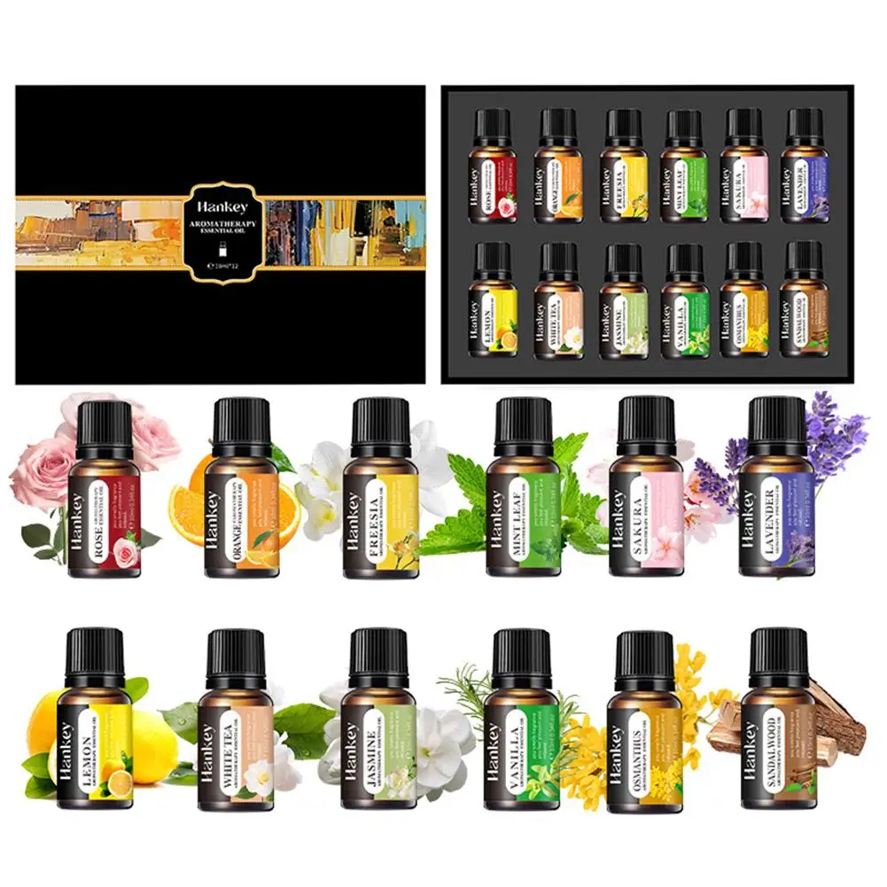 10ml Aromatherapy Essential Oil Set For Diffuser Humidifier Candles Making Lavender Vanilla Peppermint Rosemary Aroma Oil