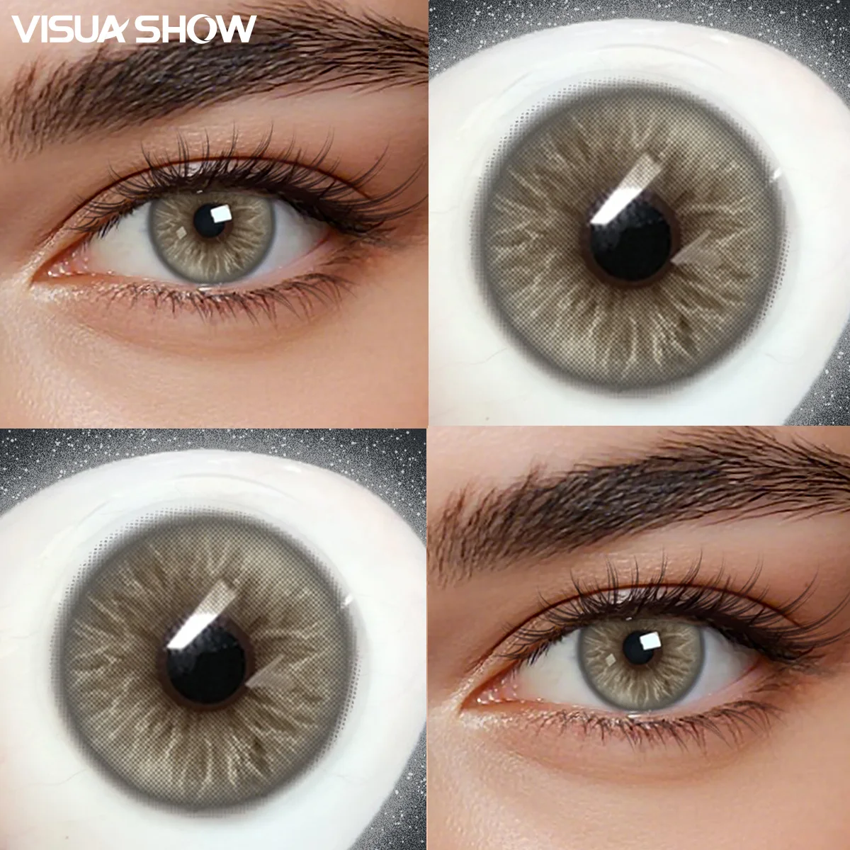 Visuashow 1 Paar Farbige Kontaktlinsen mit Starke fur Augen Make up Halbjahrlich Einweg 14.5mm Geeignet fur Taglichen Gebrauch Termine und Feste Vergrossern die Augen Perfekt fur Halloween Kostume und Cosplay – Detail 3