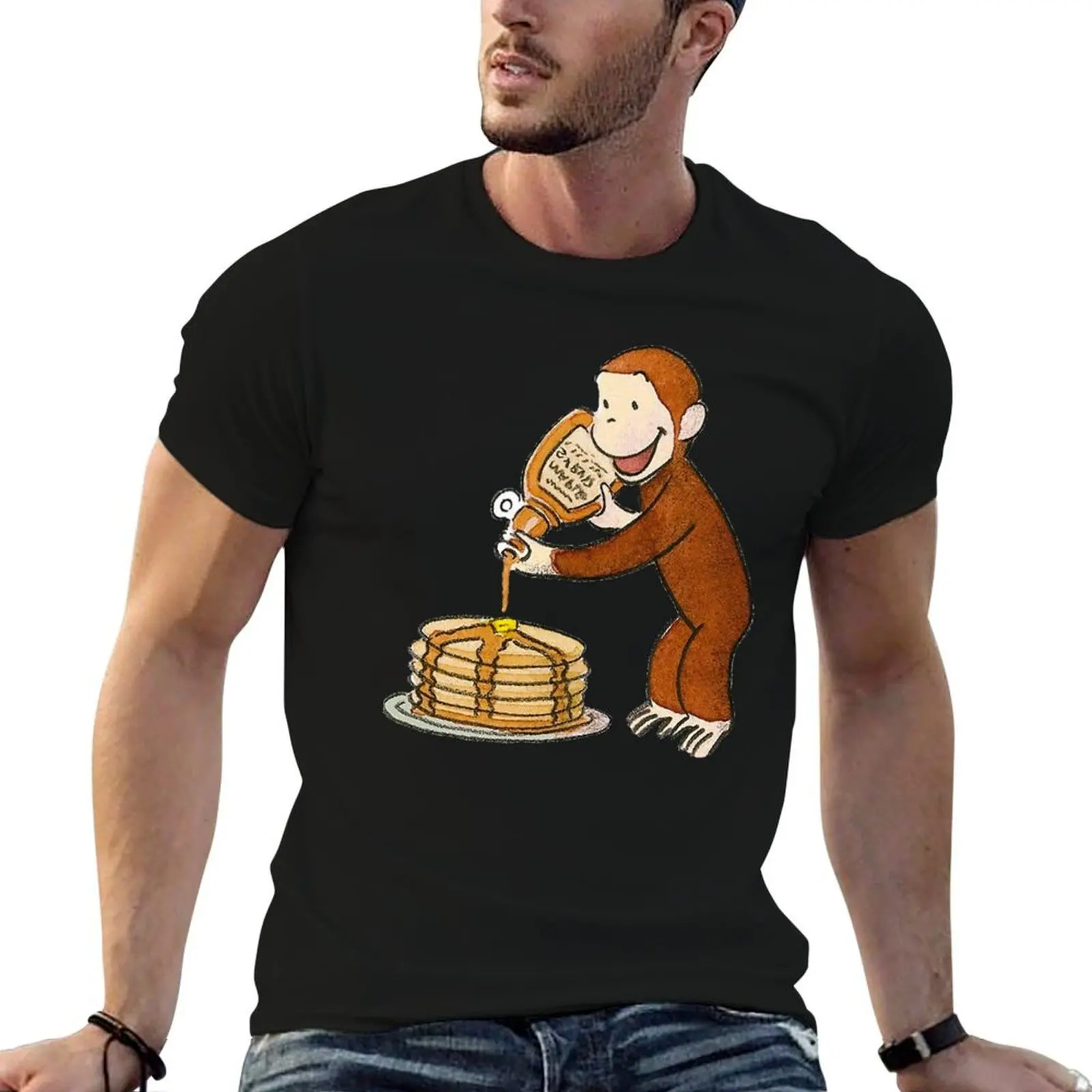 Camisa George, camisetas de calidad, panqueques, camiseta de lujo de algodón para hombre, camiseta curiosa de marca, camisetas de anime de gran tamaño, camiseta alta para hombre
