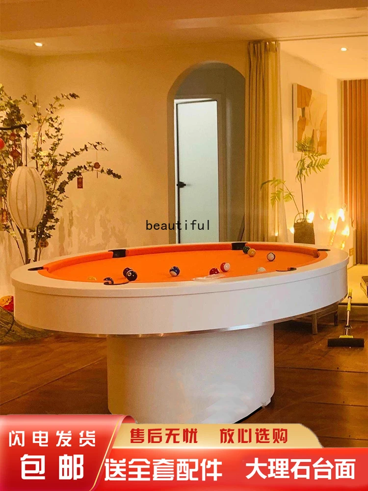 round Pool Table Marble Commercial Adult Two-in-One