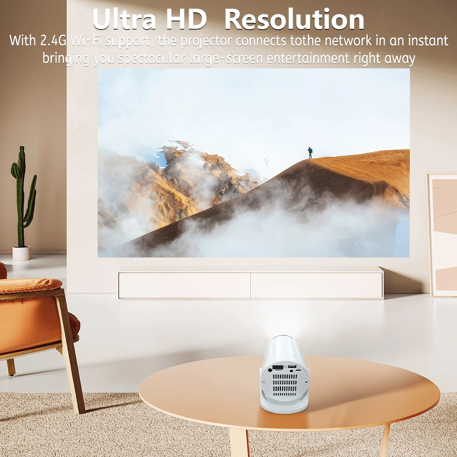 Nouveau 1280x720P RY008 LED Mini projecteur Portable HD haute luminosité 2 4G WIFI projecteur de cinéma maison pour les films