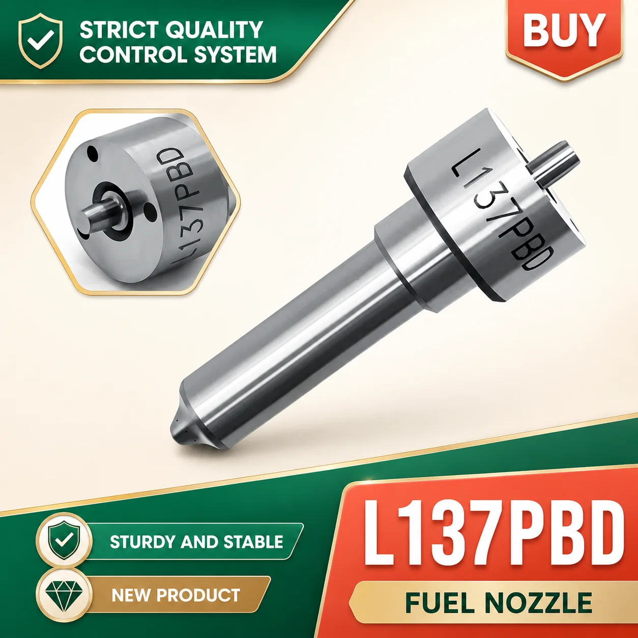 L137PBD Nozzle,Matched With EJBR03701D EJBR02901D EJBR02401Z Injector & 9308‑618C 9308‑621C 28239294 Control Valve.LI0330