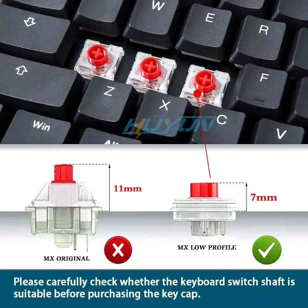 Texture Tactility Backlit Keycaps Replacement for Cherry 2.0/9.0 Alienware AW510K/ikbc S200/K70 RGB MK.2 LP Low Profile Keyboard