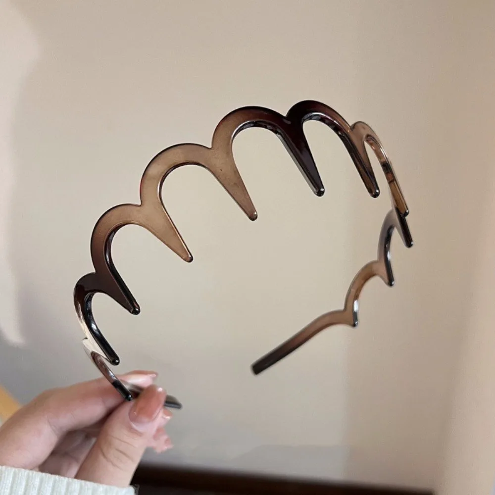 Neue Modische Wellenförmige Stirnbänder für Frauen Einfarbige Gezahnte Rutschfeste Haarbänder Mädchen Gesichtswäsche Sport-Haarbänder Haaraccessoires – Detail 9
