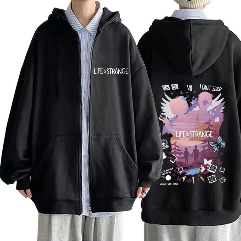 

Game Life Is Strange I Can't Sleep Zipper Hoodie Men Women Casual Vintage Oversized Zip Up Jacket Coat Male Fashion Streetwear