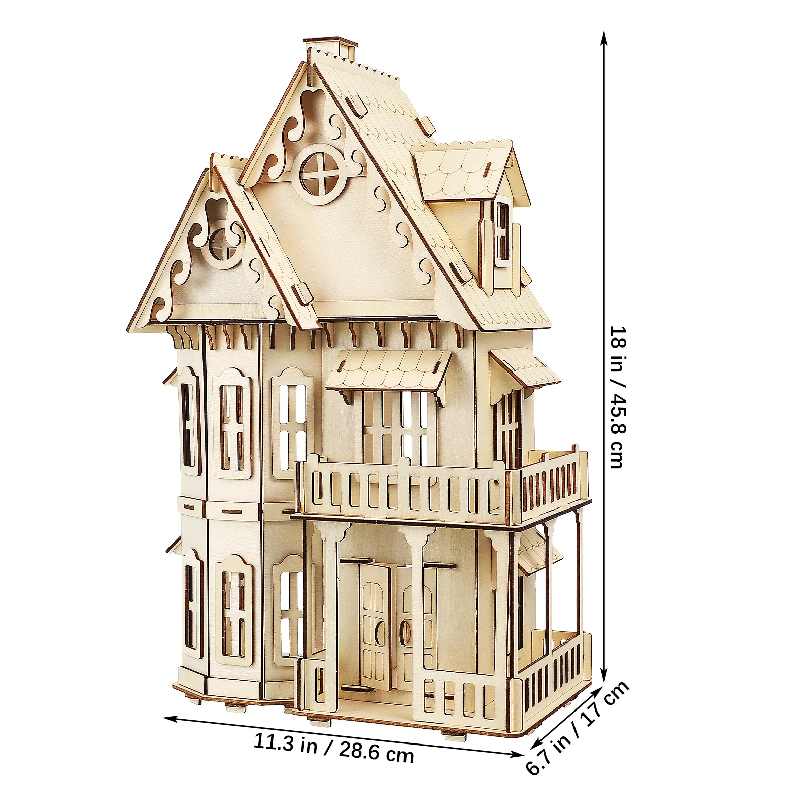 Puzzle della villa gotica 3 D per puzzle della casa per adulti Modello in legno di assemblaggio della tavola 3D