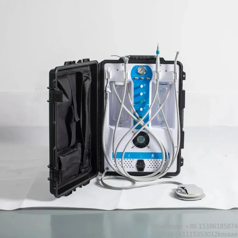 Medical Veterinary Portable Mobile Dental Turbine Unit Suitcase with Silent Built-in Air Compressor Sale