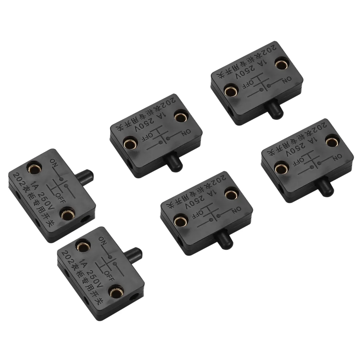 T79C 6Pcs Door Led Switch for Closet Light,Normally Closed Cabinet Electrical Lamp Switches,for Closet Pantry Cabinet Black