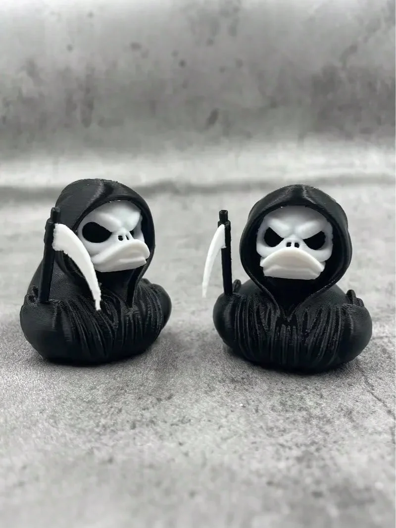 Pato da morte impresso em 3D, pato demônio, pato do Satanás escuro, design de terror gótico, decorações exclusivas do painel do carro, mesa e estante