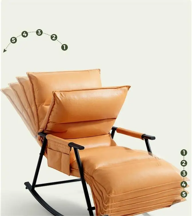 تصميم حديث متين وقابل للتعديل للجلوس والكذب كرسي هزاز كرسي هزاز للترفيه #4