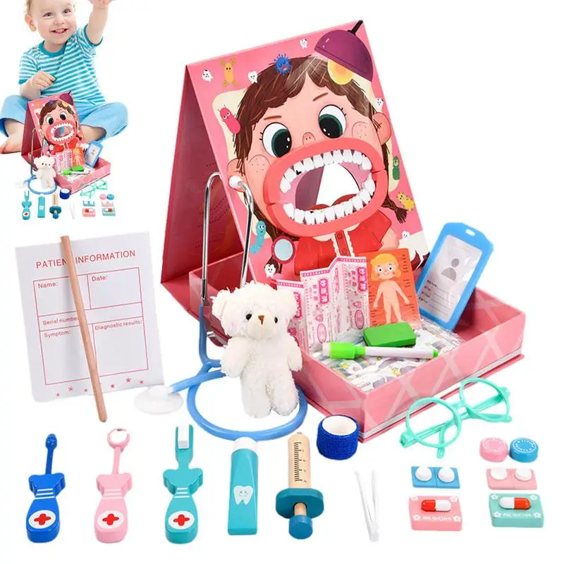 

Simulation Dentist Play Set Kid's Simulation Dentist Pretend Toys Finely Polished Educational Pretend Play Toy For Car Camping