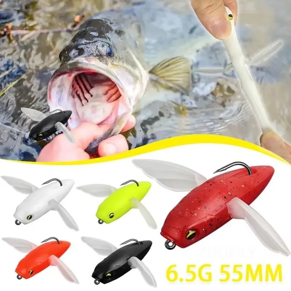 

2025 6.5g Weight Fishing Soft Lure 55mm Size Fly Fishing TPE TPR Bait Drag Bait Bird Shape Topwater Floating Bait Sea Fishing
