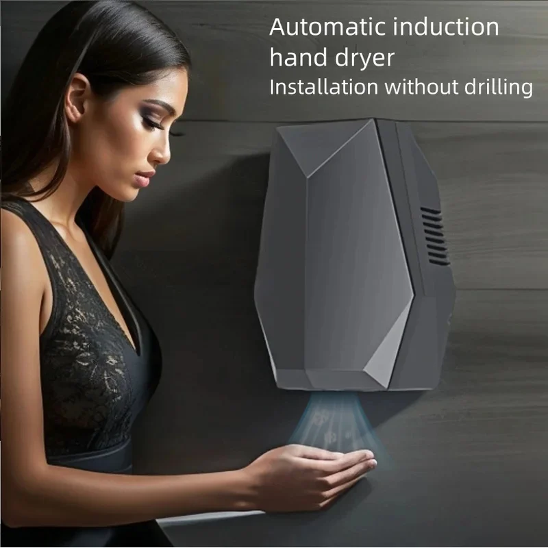 

2026New Mini Fully Automatic Induction Hand Dryer 1600W Automatic High-speed Warm Air Hand Dryer