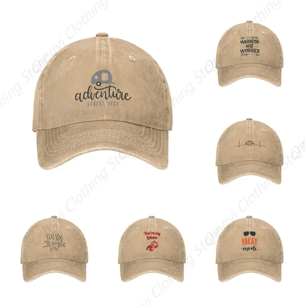 Adult Vintage Trucker Dad Hat,Adventure Begins Here,Baseball Cap Funny Cowboy Hat