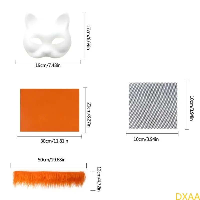 

DXAA Therians Mask Set Seps, Eye Mesh, Felts Sheet Diy Foxes Cats Mask, чтобы нарисовать механизм животных для животных для на