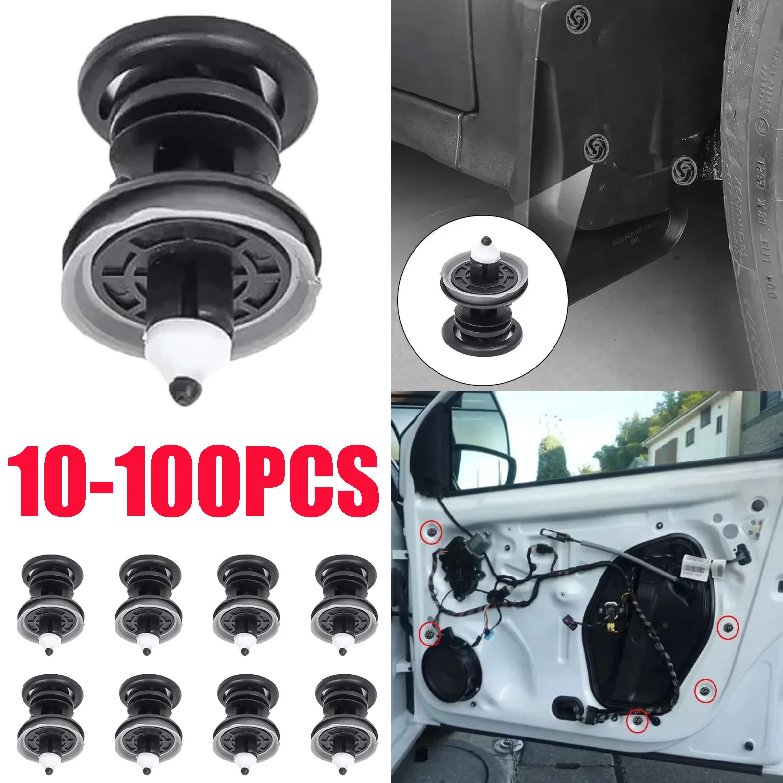 10-100 pçs painel da porta do carro fivela guarnição clipes fixador interno para audi volkswagen tiguan golf 4 5 6 7 touran passat polo jetta t5
