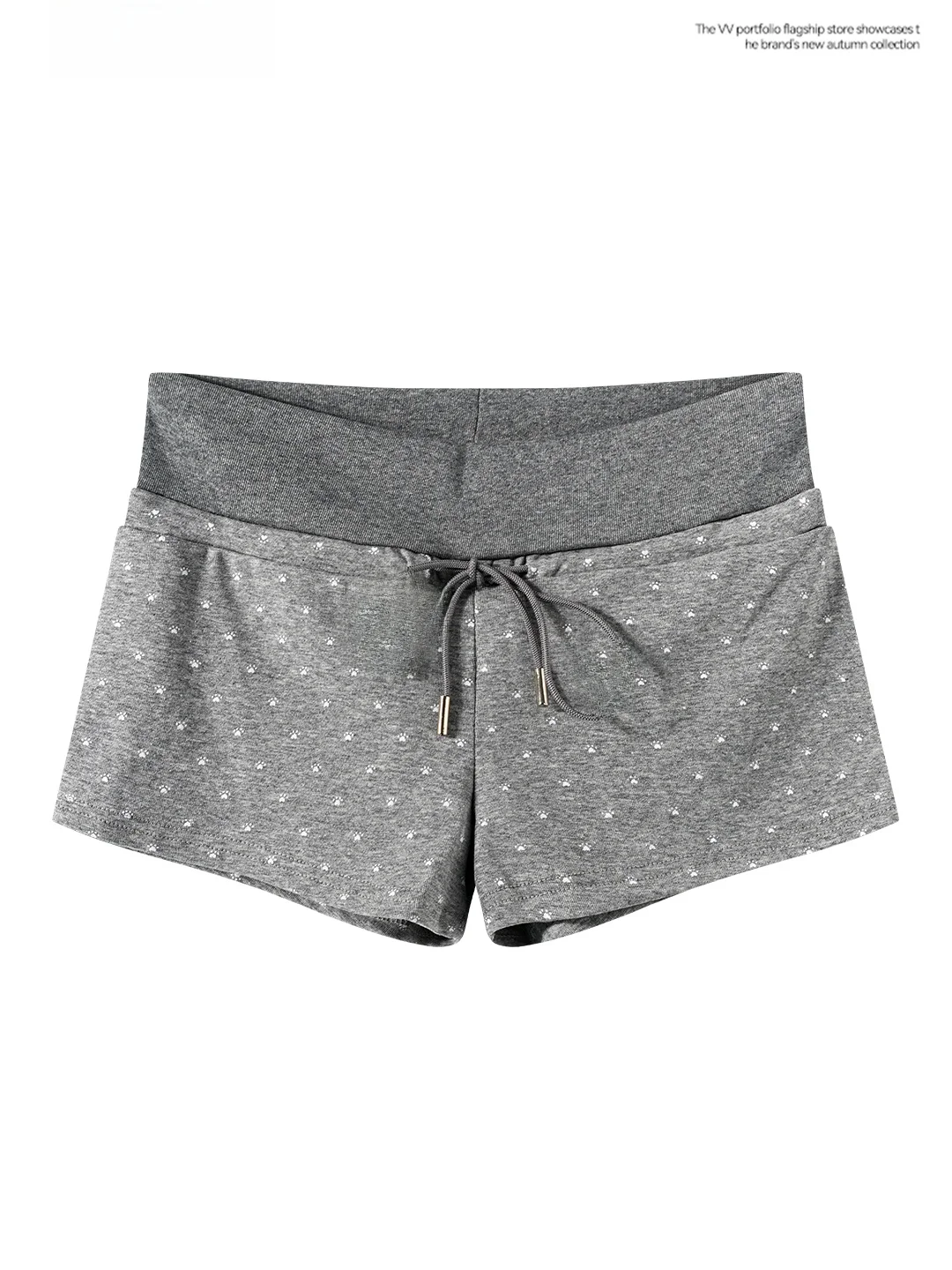 Polka Dot High Waist Drawstring Base Layer Short Pants Women's Summer High End Vintage Grey Butt Lifting Tight Fit Trousers