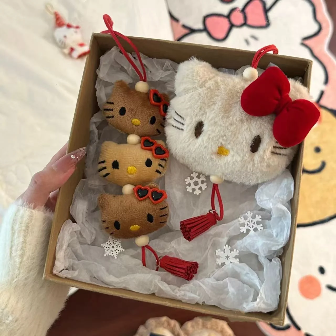 سحر حقيبة هالو كيتي. سحر حقيبة الظهر وحقيبة اليد اللطيفة. سحر حقيبة القوس القط KT الكرتونية اللطيفة على الطراز القديم