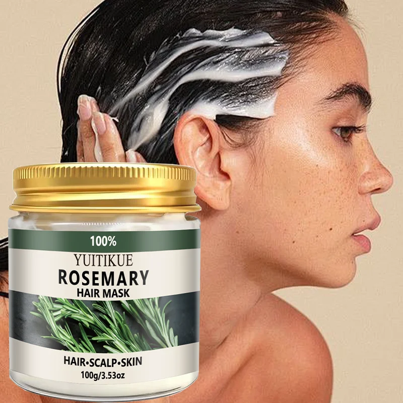 YUITIKUE 100% Rosemary Hair Mask | 3-in-1 Care For Hair, Scalp & Skin | Natural Nourishment & Gentle Hydration Treatment 100g