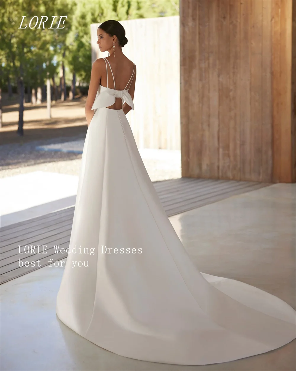 

LORIE Luxury 3D Flowers A Line Civil Wedding Dress V Neck Bridal Dresses Appliques Minimalist Daily Wedding Gown Customized 2026