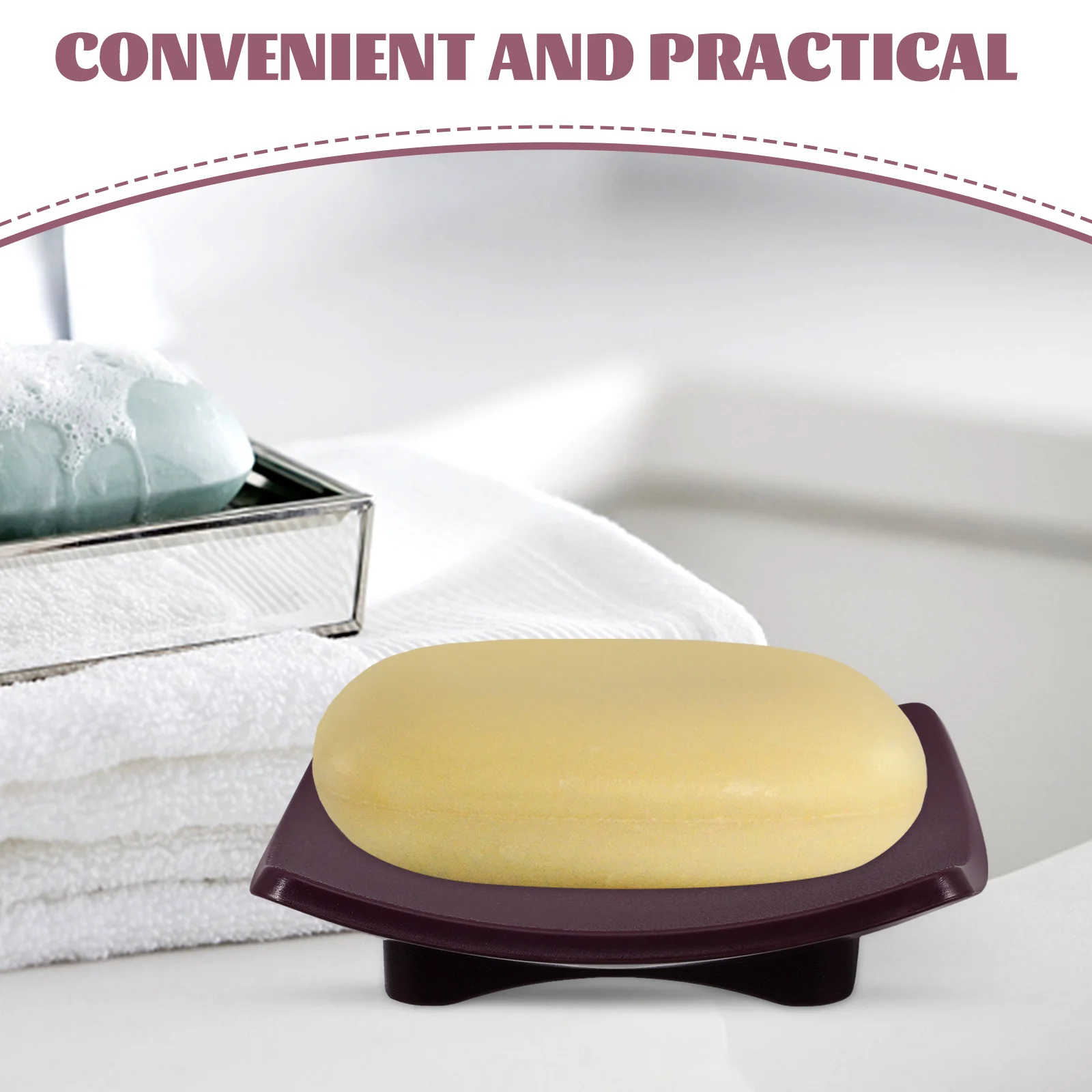 

Reusable Purple Arc Soap Dish Nonslip Bathroom Holder Elegant Design Long Lasting Stable Placement Bar Container