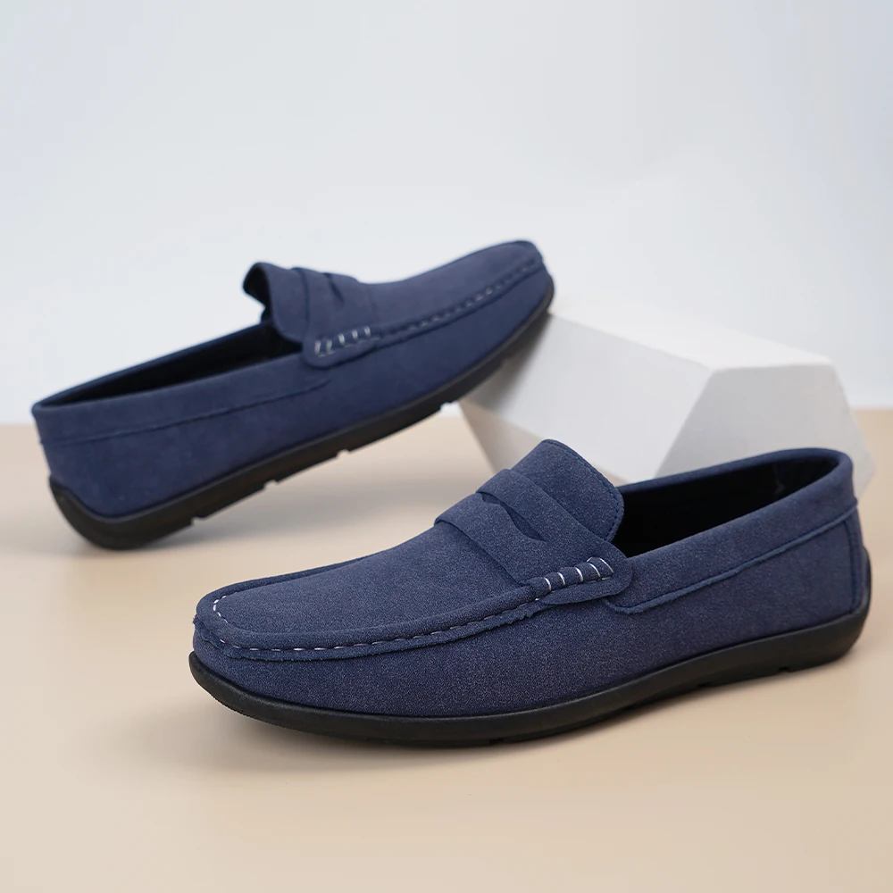 

Модные замшевые мужские лоферы, удобная мужская повседневная обувь, легкие мужские топсайдеры, легкие туфли без шнуровки для вождения