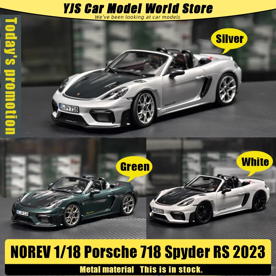 

NOREV 1:18 Porsche 718 Spyder RS 2023 die cast model Car model Static decoration Holiday gift collection