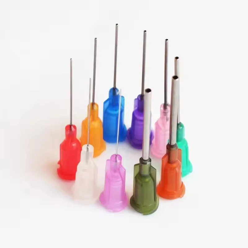 14G-27G 1 Inch Luer Lock Glue Dispensing Needle 25mm Industrial Plastic Blunt Tip in Various