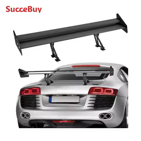 SucceBuy Wing Car Spoiler 53.1 inch Universal Spoiler with Double Deck Car Rear Spoiler Wing, Racing Spoiler BGW/JDM Drift Black