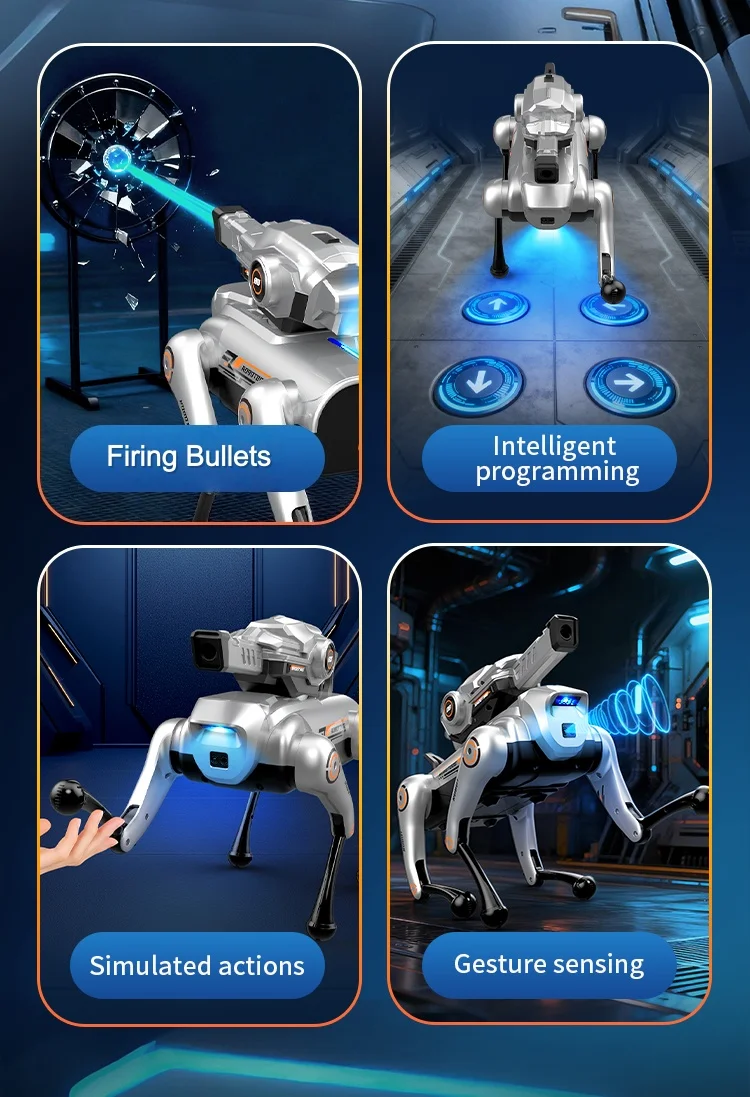 Programming Singing Dancing Induction Remote Control Robot Dog Smart Voice Dialogue RC Robot Dog Firing Bullets RC Robot Dog