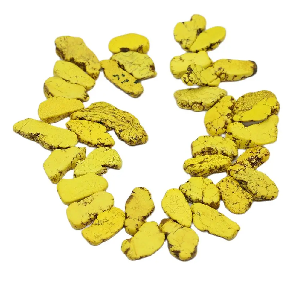 

APDGG Top-drilled Yellow Turquoise Gems Stone Loose Beads 15'' Strands Jewelry Making DIY