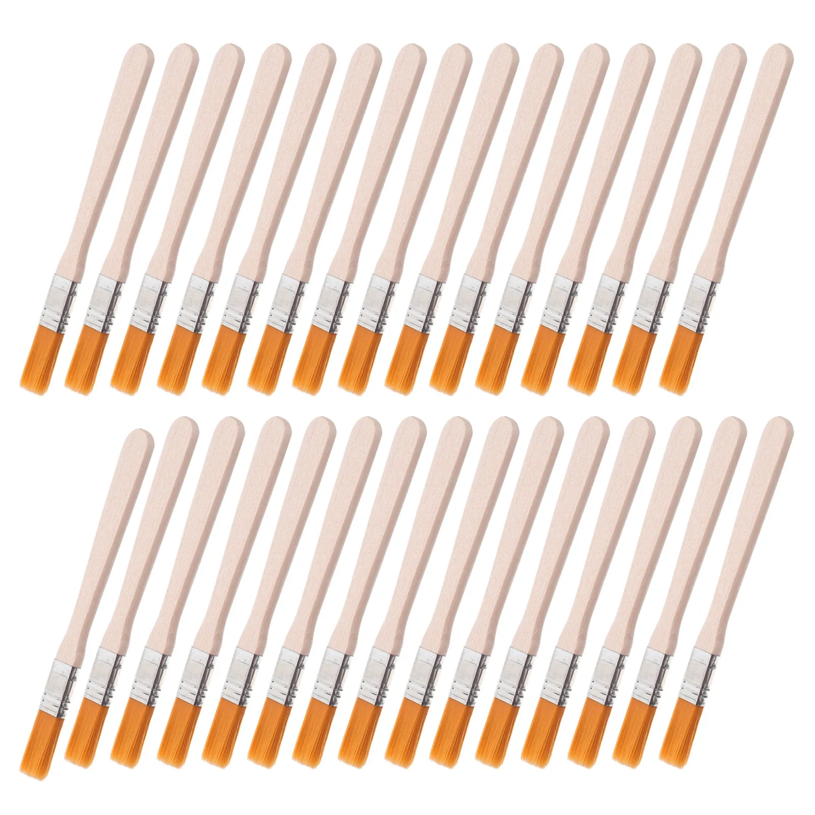 36Pcs Wood Handle Nylon Paint Brushes Flat Paddle Set Small Touch Up Furniture Wall Ceiling Fence Painting Tool