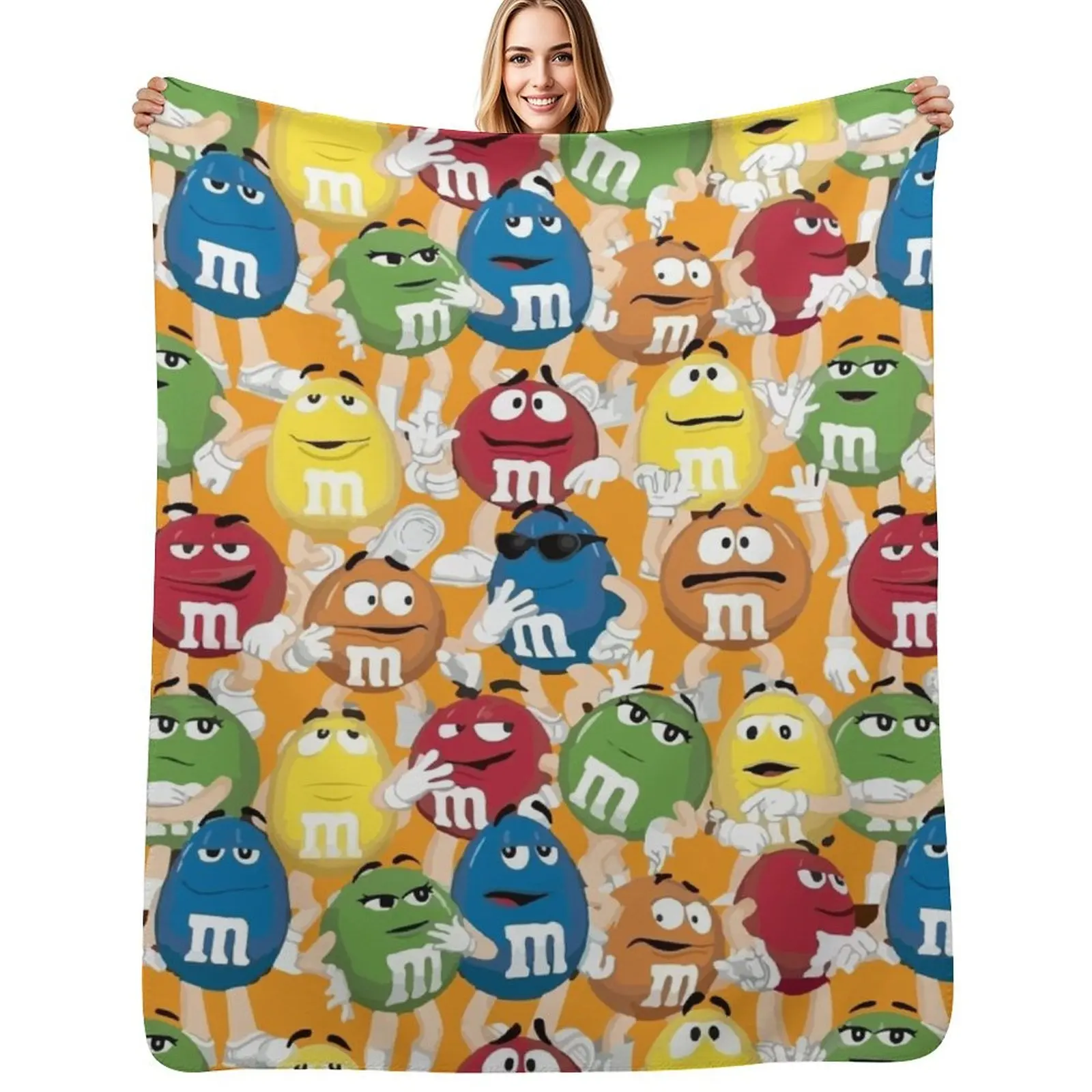 

MandM Character Collection Throw Blanket Flannel Luxury Throw blankets and throws Blanket