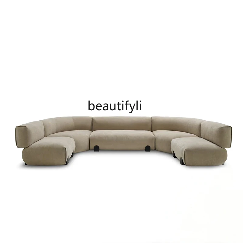 

Italian minimalist curved sofa living room hotel designer combination fabric sofa