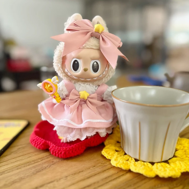 Mini Plush Doll Clothes for Kids, 17cm, Cute Outfit Acessórios, Korea Kpop Exo Labubu Idol Dolls, Princess Dress Clothing, DIY Gift