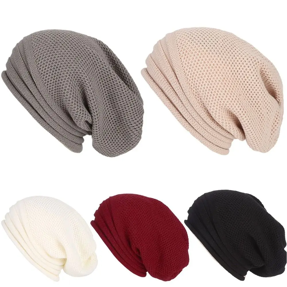 Skiing Oversized Slouchy Winter Hat Wool Knitted Beanie Hat Warm Cap