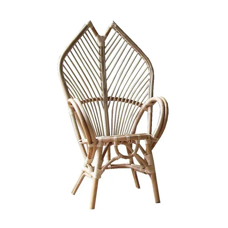 Vintage rattan chair in Morocco Vintage rattan chair Vintage rattan woven leisure B&B designer single chair