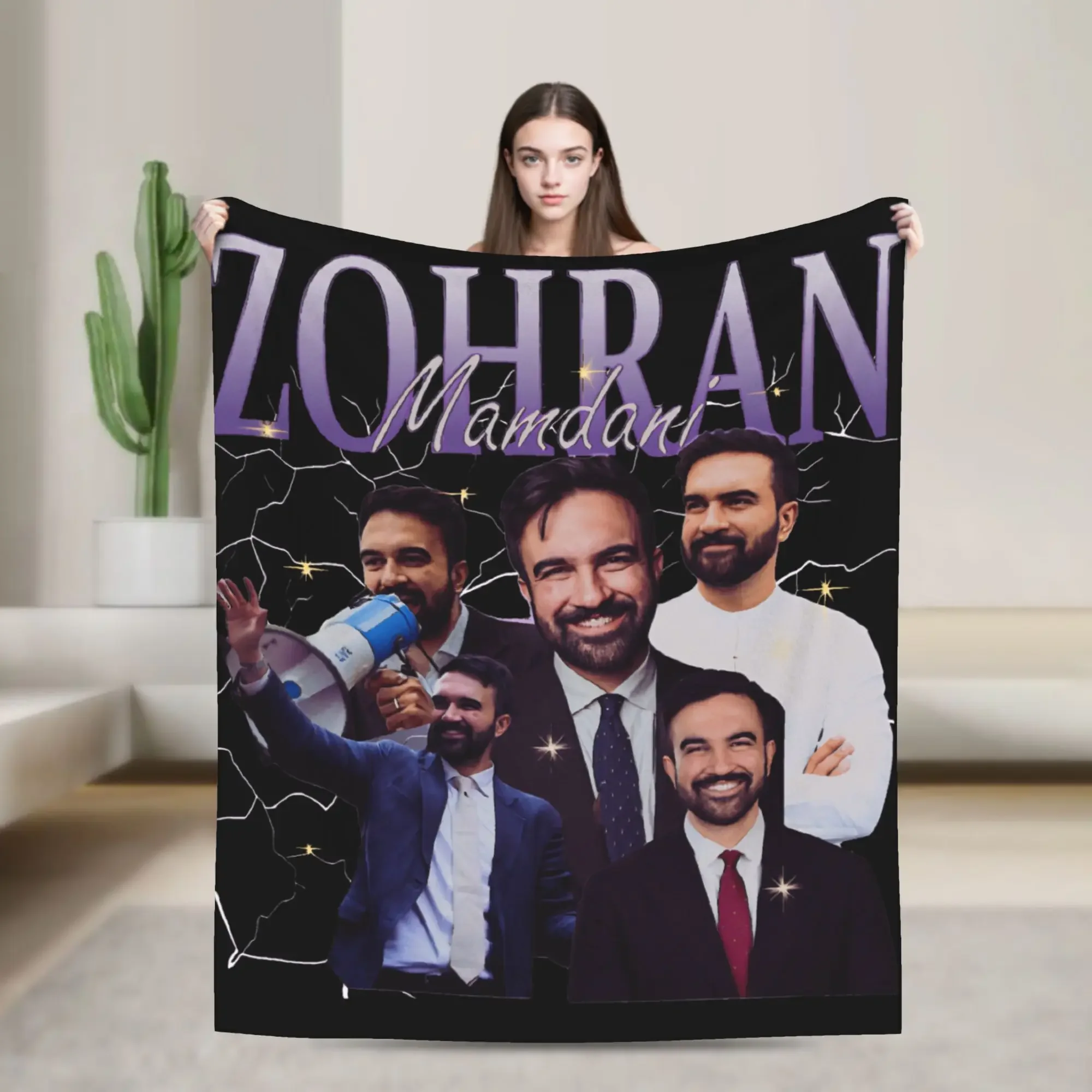 بطانية رمي دافئة ناعمة لديكور المنزل للأطفال ديكور Zohran NYC صورة الفانيلا المفرش غطاء سرير الأريكة #1