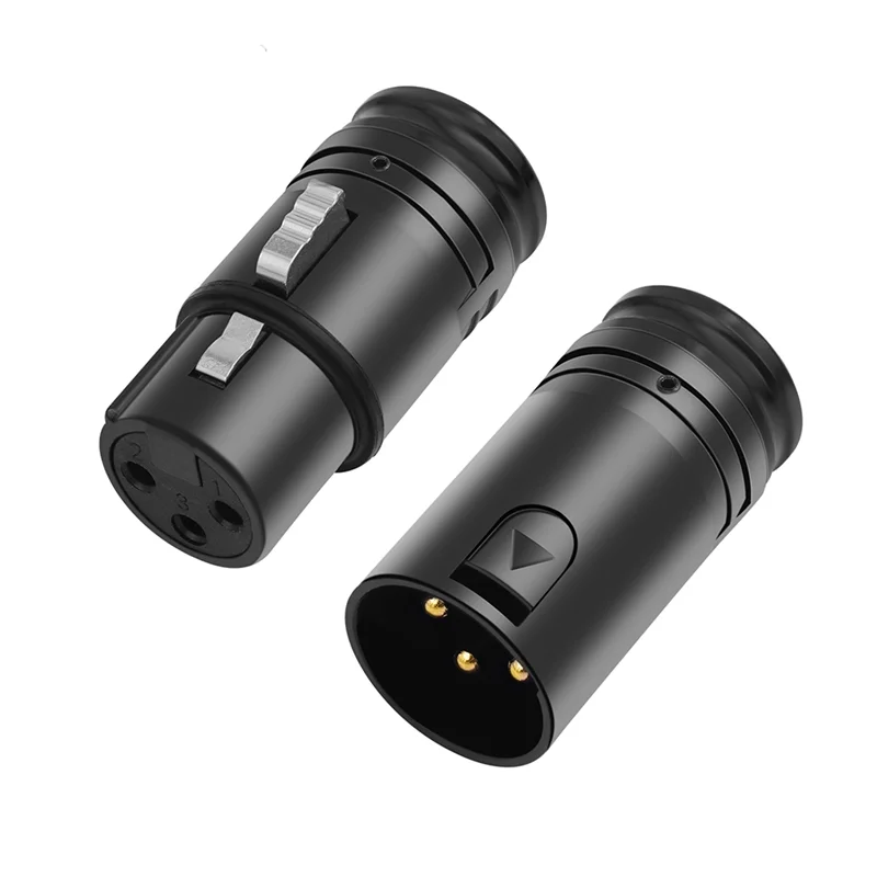 A92Z Kompakter XLR-Mikrofon-Lötadapter, männlich und weiblich, verstellbar 90er °   Rechtwinkliger 3-poliger XLR-Lötanschluss, 3-polige XLR-Enden