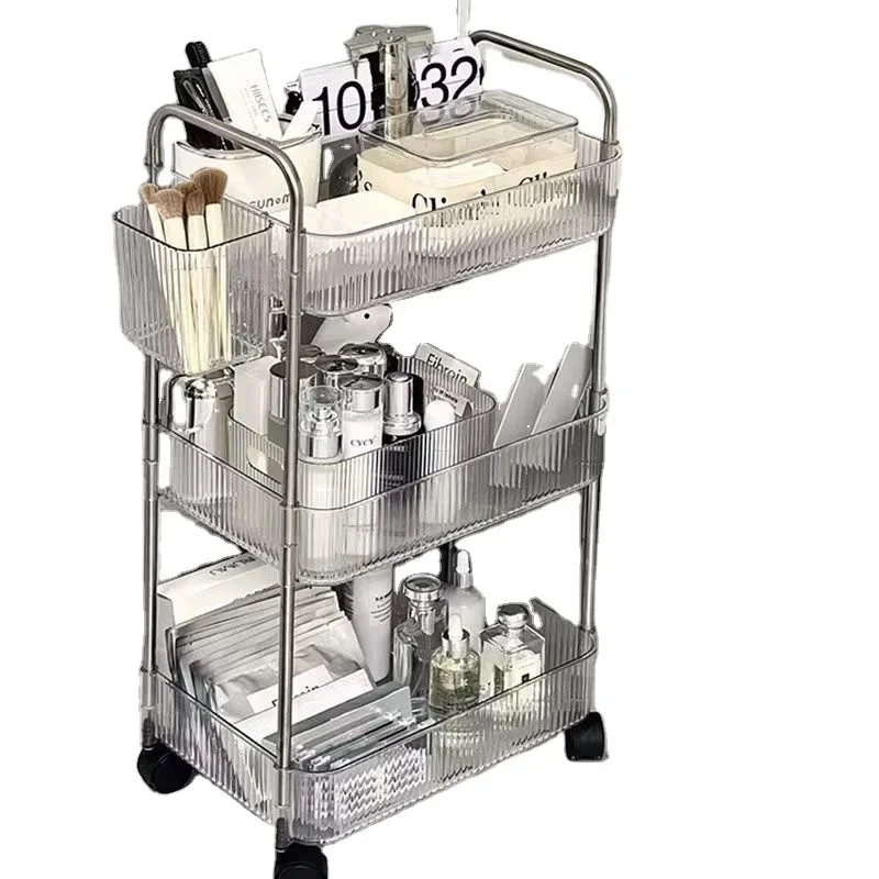 Customized Bedroom Classroom Office Supplies Organizer Storage Cart Trolley 3 Tier Storage Rolling Cart With Drawers