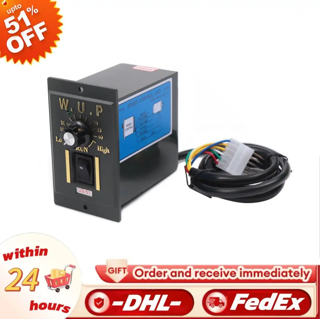 

AC 220V 90W Motor with Adjustable Speed Continuously Adjustable Frequency Inverter Motor with Gear Controller and Bracket (20 K)