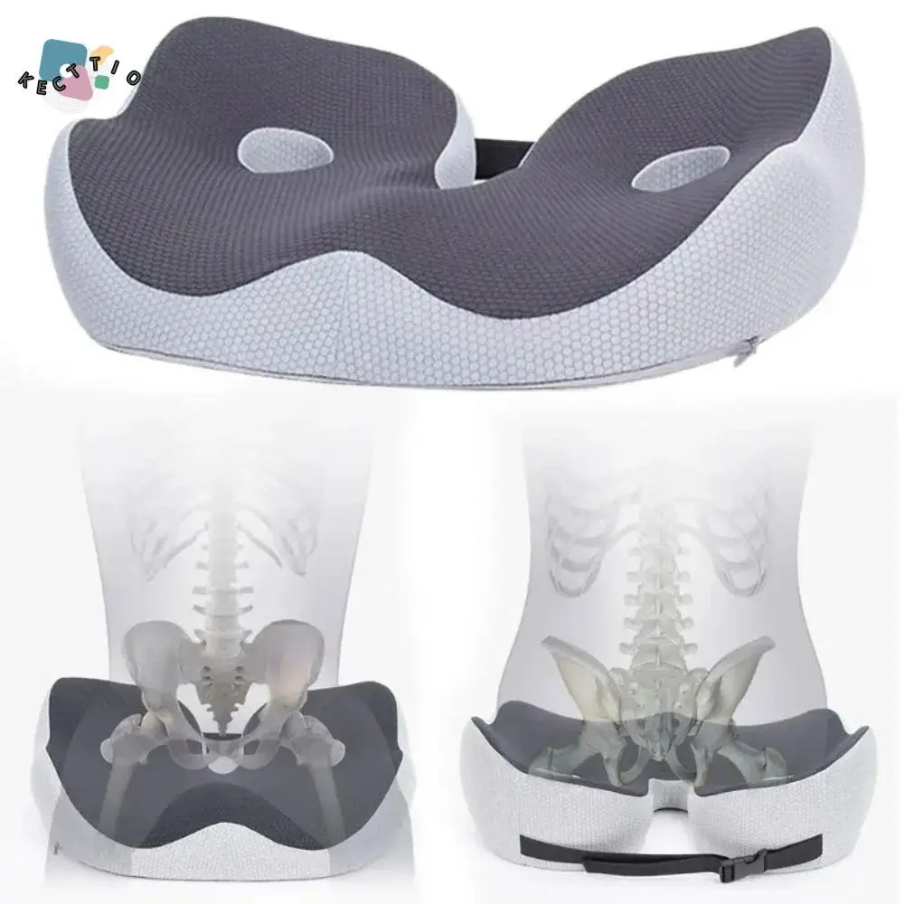 

Ergonomic Hemorrhoid Seat Cushion Non-slip Relax Office Chair Pad Adjustable Soft Sit Bone Relief Seat Cushion Airplane Travel