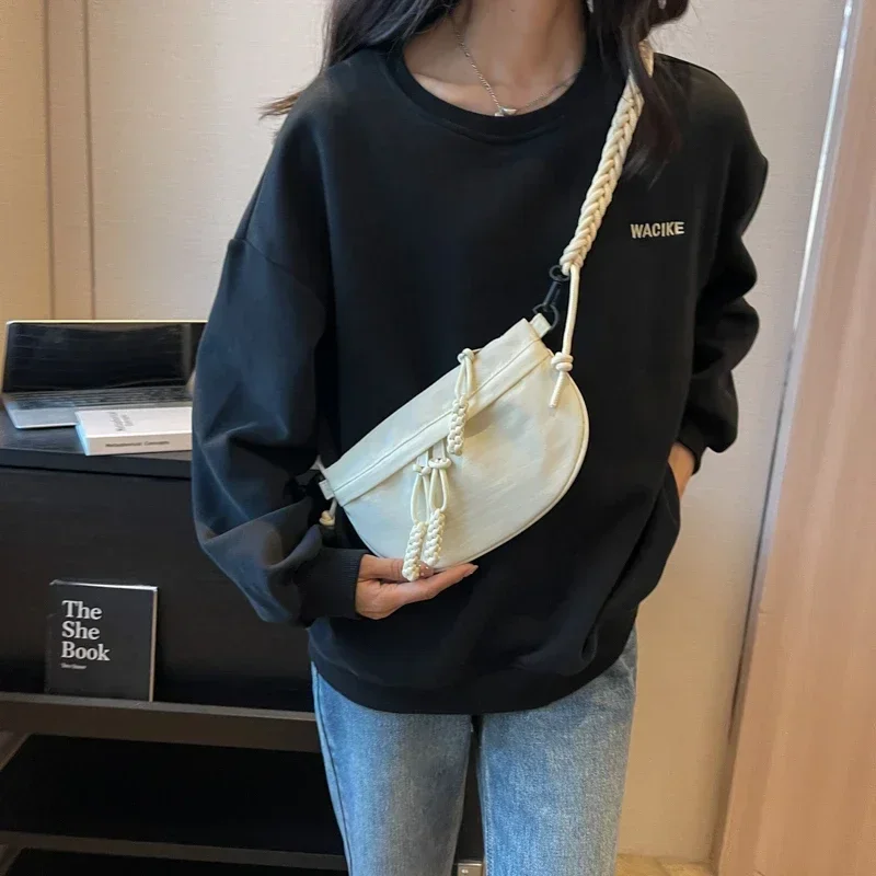 Casual Solid Crossbody Bags Large Capacity 2024 New Bags for Women Canvas Zipper Interior Compartment Crossbody Bags Bolsa