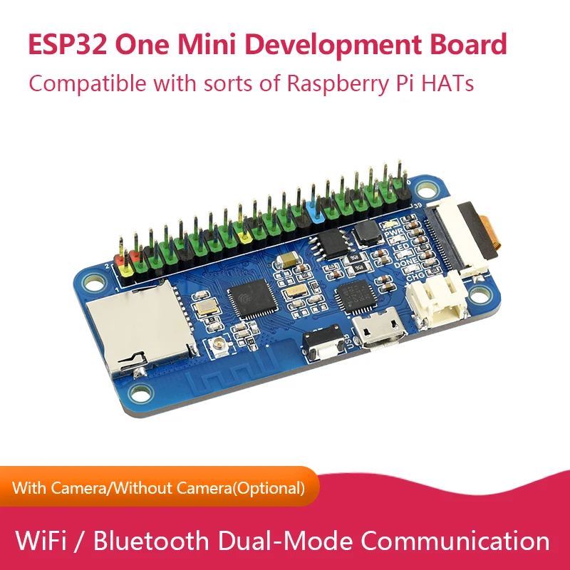 

ESP32 One Mini Development Board With WiFi / Bluetooth, Optional Camera, Compatible with sorts of Raspberry Pi HATs