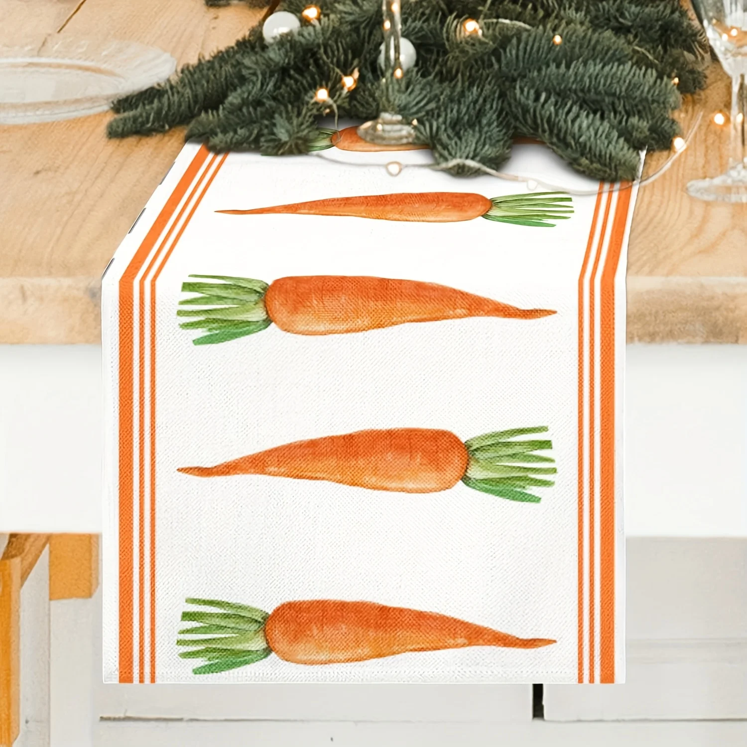 1pc Autumn Harvest  Maple Leaf Table Runner Watercolor Autumn Dining Room and Kitchen Decor for Thanksgiving and Home Decoration