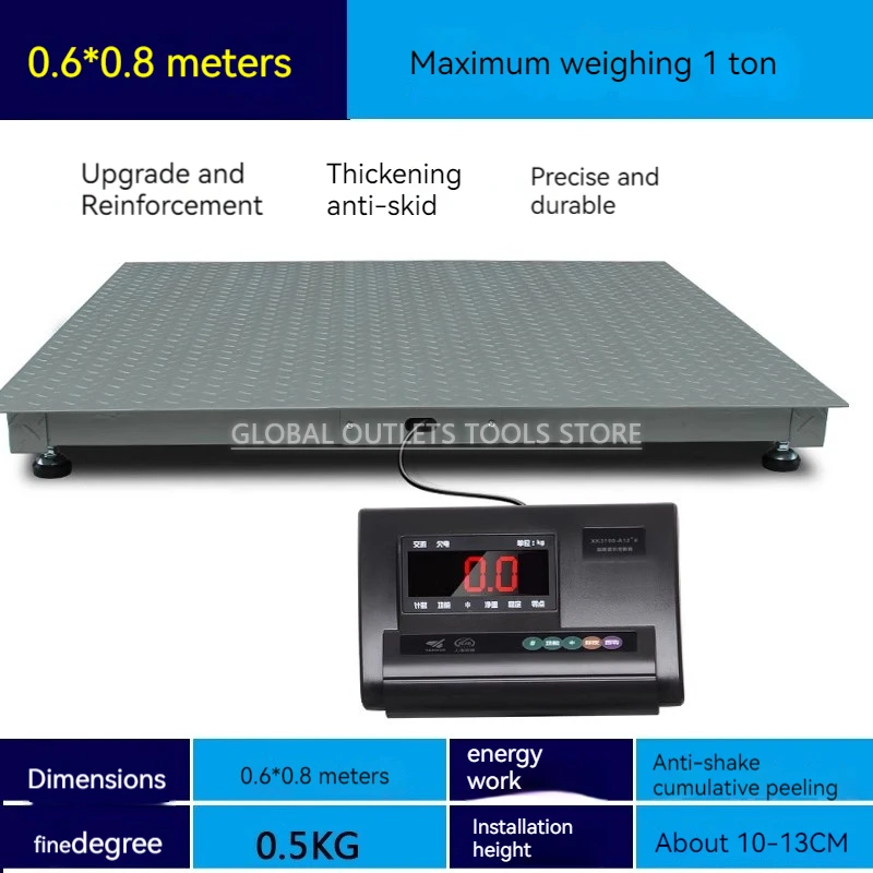 0.6 x 0.8 M 3 Tons Industrial Digital Scale Commercial Electronic Weighing High Precision Weighbridge For Livestock Weighing