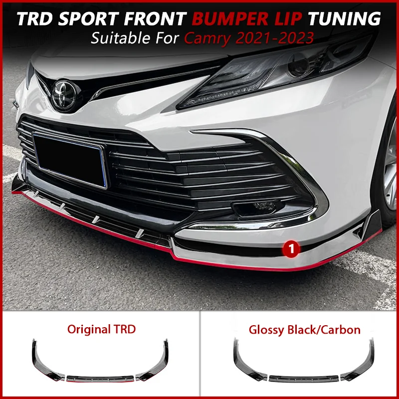 

For Toyota Camry L LE XLE 2021-2023 Body Kit TRD Sport Front Bumper Lip Facelift Spoiler Exterior Modification Auto Accessories