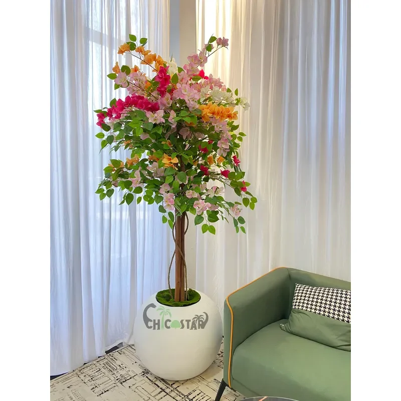 Artificial Wood Bougainvillea Tree-Eco-Friendly Durable Floor Planter for Weddings Graduations & Earth Day Celebrations